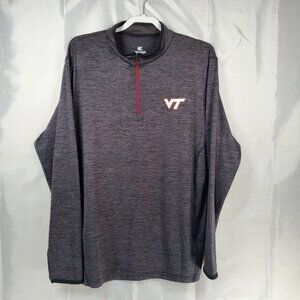 Colosseum 1/4 Zip Black Gray Pullover with Virginia Tech Logo Graphic Men Sz S